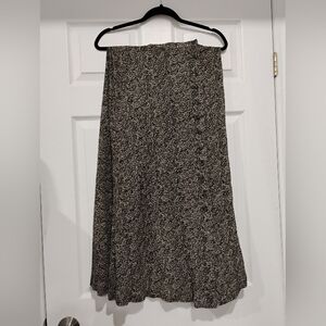 Vintage Floral Silk Maxi Skirt